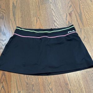 Fila Black Mini Skirt with Pink and Green Accents